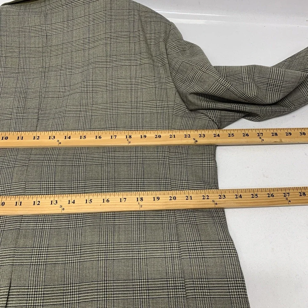 Jos A Bank Sport Coat Men 46R Brown Glen Plaid Wool 2 Button Blazer Jacket Work